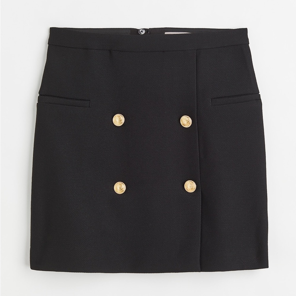 H&M Black Mini Skirt with Gold Accents